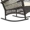 Manhattan Comfort Furttuo Steel Rattan Outdoor Rocking Chair with Cushions in Cream OD-CV017-CR